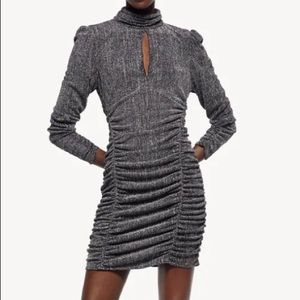 ZARA Women’s Mini Black Dress w/ Metallic Thread